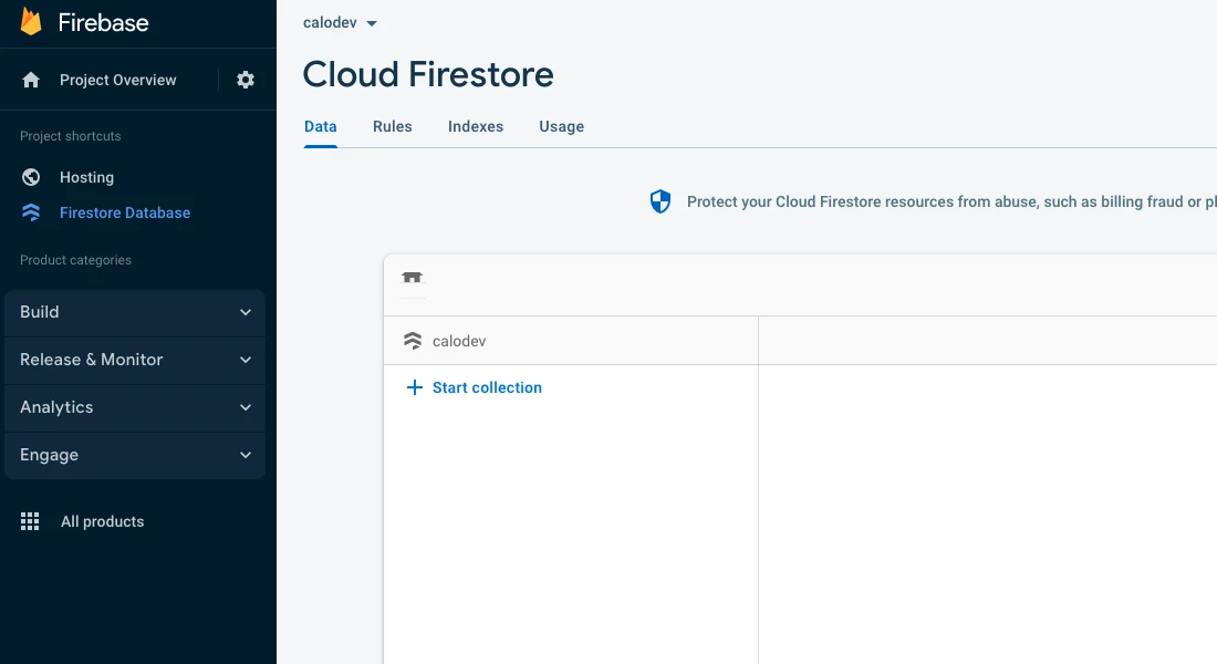 Firestore database location